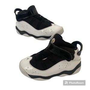 Jordan 6 Rings White Black Metallic Gold Toddler Shoes 9c
